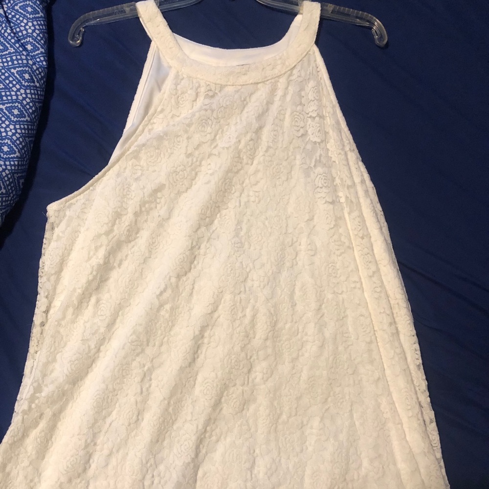 Plus size White lace halter top
